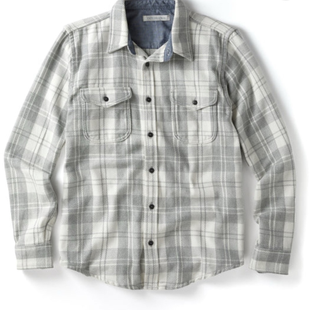 Outerknown Gray Plaid Button-Up Shirt